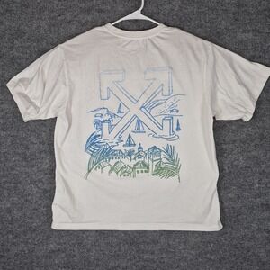 Off-White St Barths Coastal Town Short Sleeve T-Shirt L Tee Arrow Compass Logo